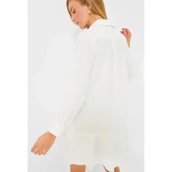 TUCKERNUCK White Cotton Poplin Callahan Shirt Dress NWT Size Large - Picture 4 of 12